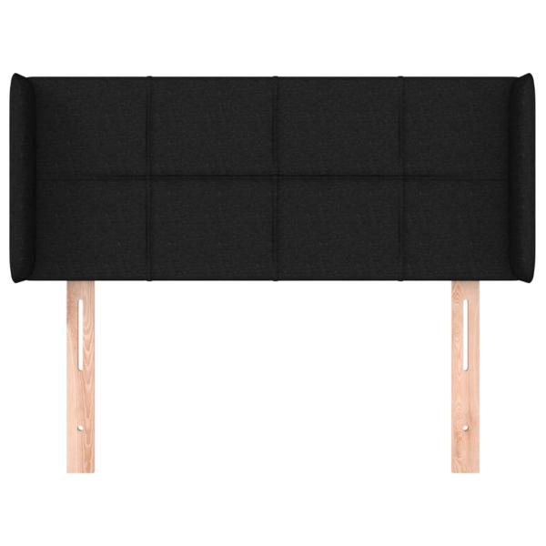 Kopfteil mit Ohren Schwarz 93x16x78/88 cm Stoff