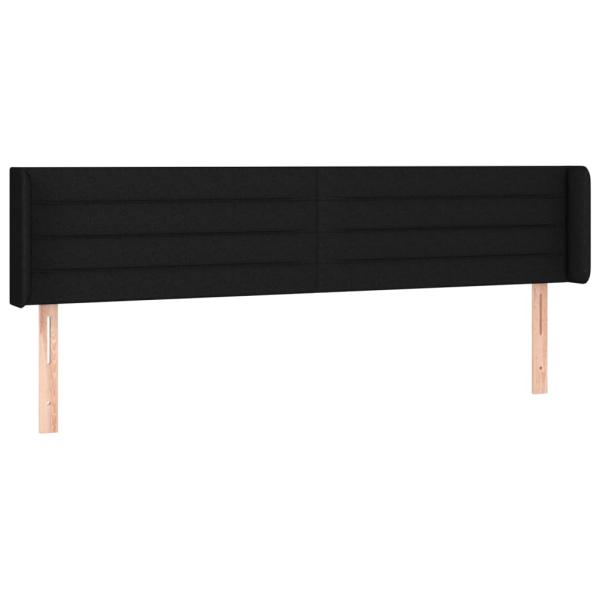 Kopfteil mit Ohren Schwarz 203x16x78/88 cm Stoff
