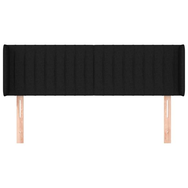Kopfteil mit Ohren Schwarz 147x16x78/88 cm Stoff