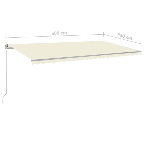 Markise Manuell Einziehbar 600x350 cm Creme
