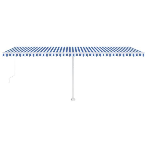 Standmarkise Manuell Einziehbar 600x350 cm Blau/Weiß