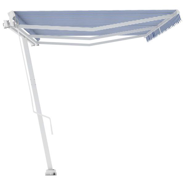 Standmarkise Manuell Einziehbar 600x350 cm Blau/Weiß