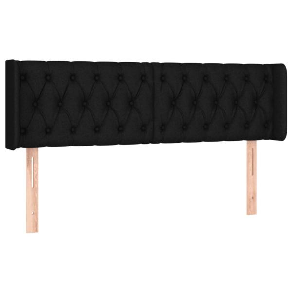 LED Kopfteil Schwarz 147x16x78/88 cm Stoff