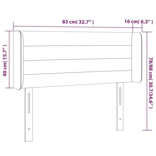 LED Kopfteil Schwarz 83x16x78/88 cm Stoff