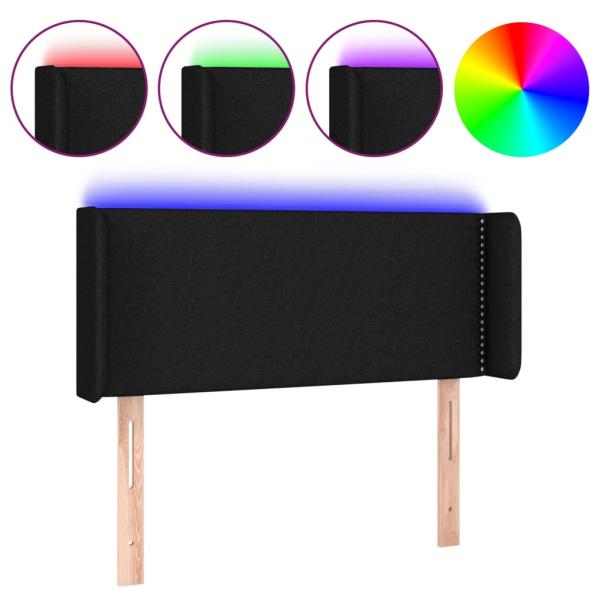LED Kopfteil Schwarz 93x16x78/88 cm Stoff