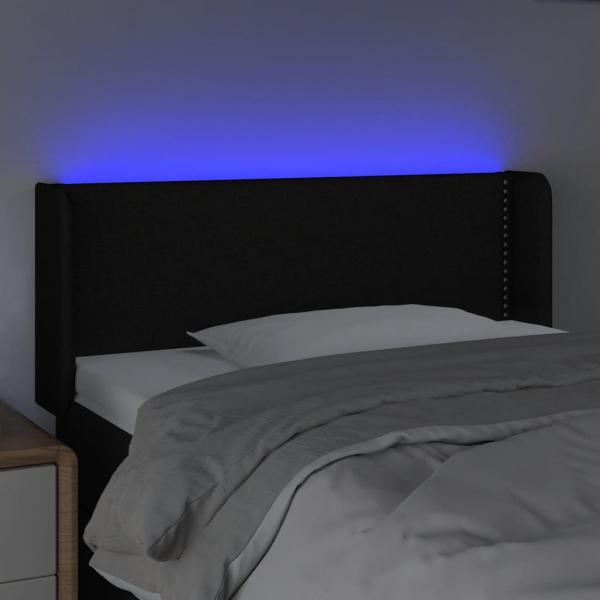 LED Kopfteil Schwarz 93x16x78/88 cm Stoff