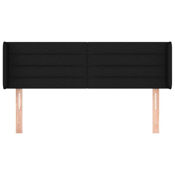 Kopfteil mit Ohren Schwarz 147x16x78/88 cm Stoff