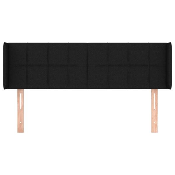 Kopfteil mit Ohren Schwarz 147x16x78/88 cm Stoff