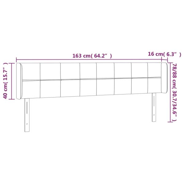 Kopfteil mit Ohren Dunkelbraun 163x16x78/88 cm Stoff