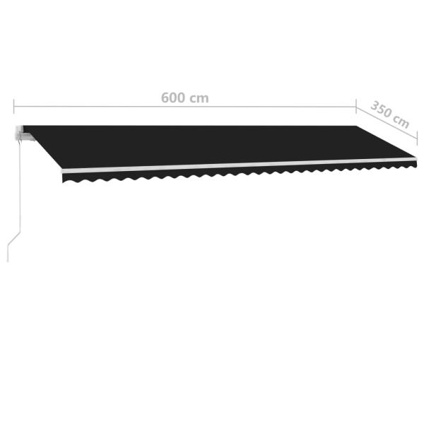 Standmarkise Manuell Einziehbar 600x350 cm Anthrazit