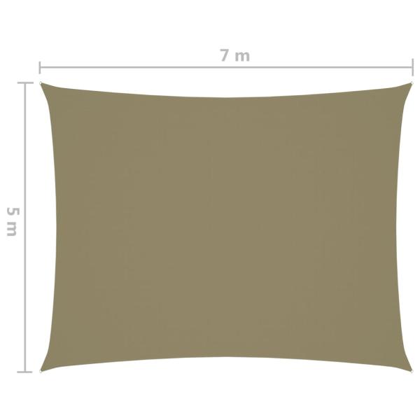 Sonnensegel Oxford-Gewebe Rechteckig 5x7 m Beige