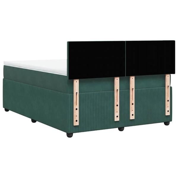 Boxspringbett mit Matratze Dunkelgrün 140x190 cm Samt