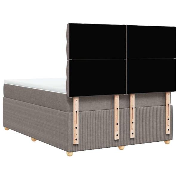 Boxspringbett mit Matratze Taupe 140x190 cm Stoff