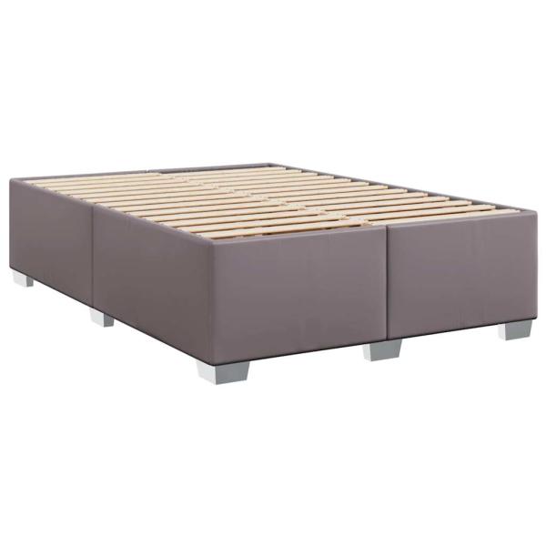 Boxspringbett mit Matratze Grau 140x190 cm Kunstleder