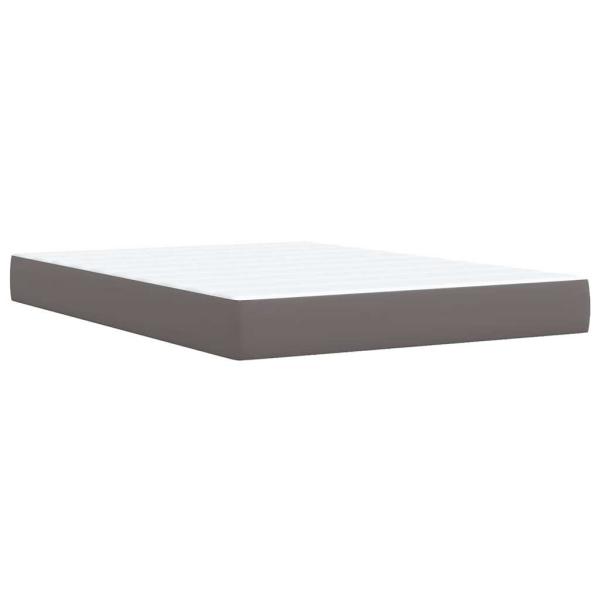 Boxspringbett mit Matratze Grau 140x190 cm Kunstleder