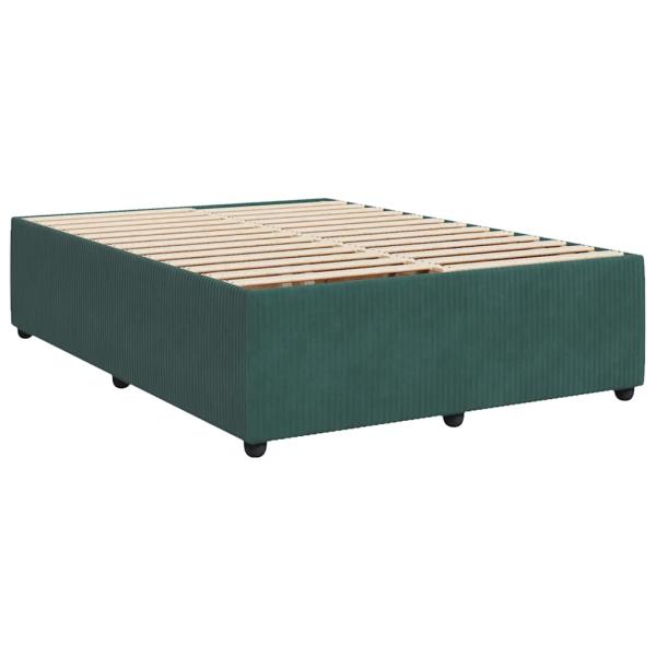 Boxspringbett mit Matratze Dunkelgrün 140x190 cm Samt