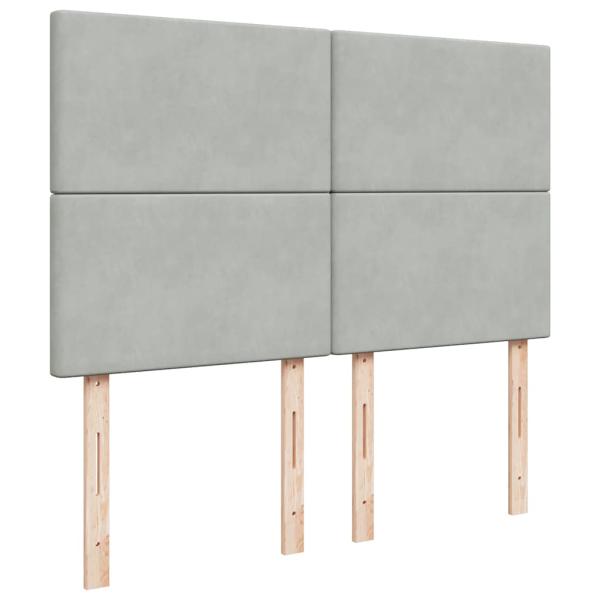 Ottoman-Bett mit Matratzen Hellgrau 140x190 cm Samt