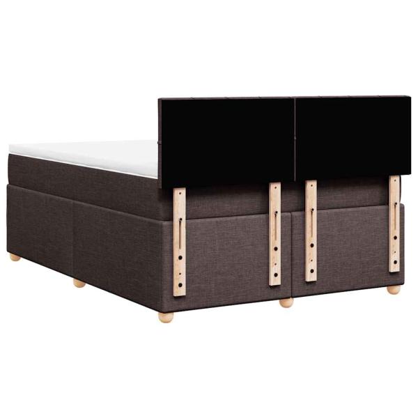 Boxspringbett mit Matratze Dunkelbraun 140x190 cm Stoff