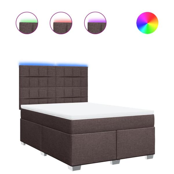 Boxspringbett mit Matratze Dunkelbraun 140x190 cm Stoff