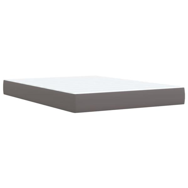 Boxspringbett mit Matratze Grau 140x190 cm Kunstleder