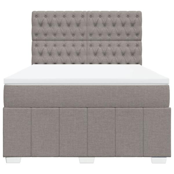 Boxspringbett mit Matratze Taupe 140x190 cm Stoff