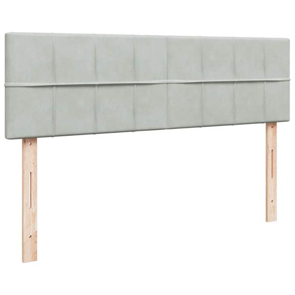 Ottoman-Bett mit Matratze & LEDs Hellgrau 140x190 cm Samt