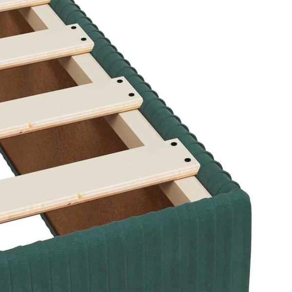Boxspringbett mit Matratze Dunkelgrün 140x190 cm Samt