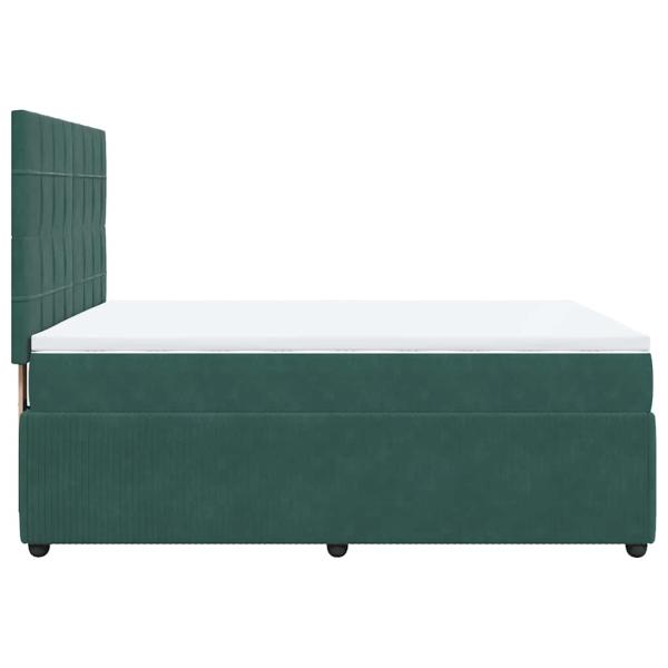 Boxspringbett mit Matratze Dunkelgrün 140x190 cm Samt