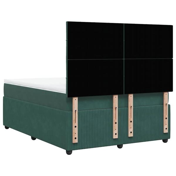 Boxspringbett mit Matratze Dunkelgrün 140x190 cm Samt