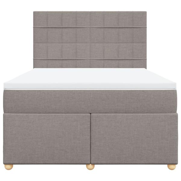 Boxspringbett mit Matratze Taupe 140x190 cm Stoff