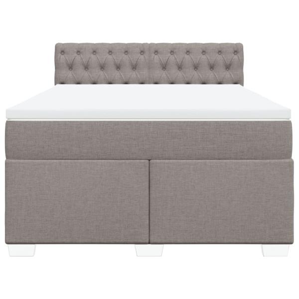 Boxspringbett mit Matratze Taupe 140x190 cm Stoff