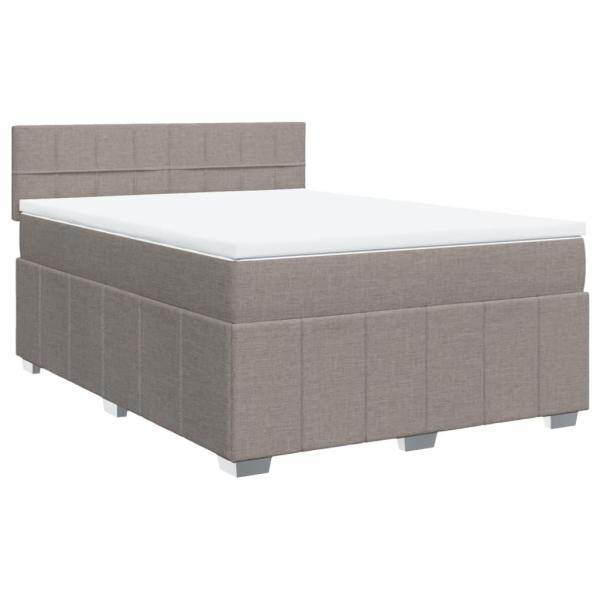 ARDEBO.de - Boxspringbett mit Matratze Taupe 140x190 cm Stoff