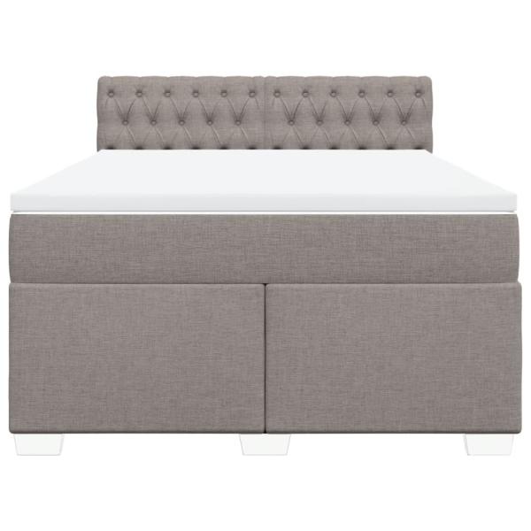 Boxspringbett mit Matratze Taupe 140x190 cm Stoff