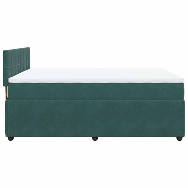 Boxspringbett mit Matratze Dunkelgrün 140x190 cm Samt