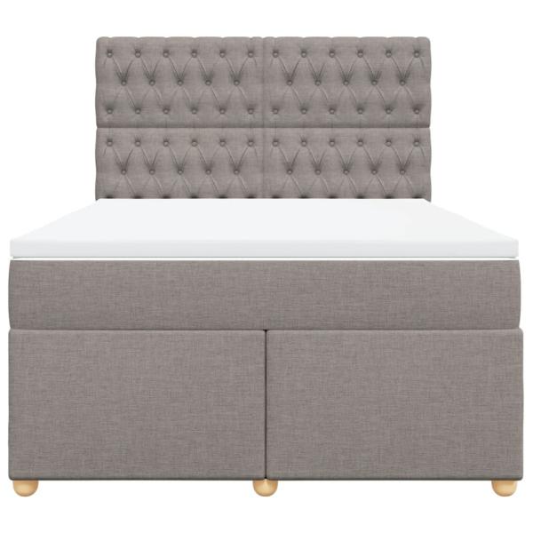 Boxspringbett mit Matratze Taupe 140x190 cm Stoff