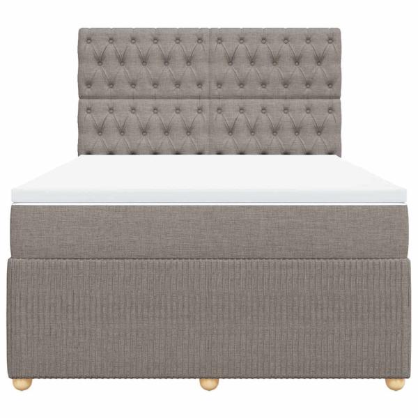 Boxspringbett mit Matratze Taupe 140x190 cm Stoff