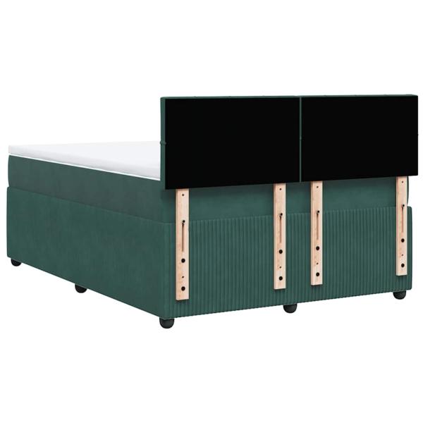 Boxspringbett mit Matratze Dunkelgrün 140x190 cm Samt