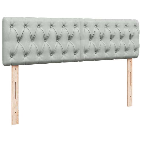 Ottoman-Bett mit Matratze & LEDs Hellgrau 140x190 cm Samt
