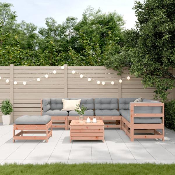 8-tlg. Garten-Lounge-Set mit Kissen Massivholz Douglasie