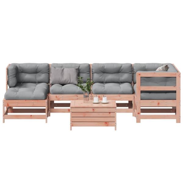 ARDEBO.de - 7-tlg. Garten-Lounge-Set mit Kissen Massivholz Douglasie