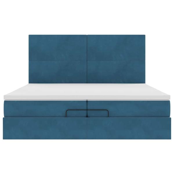 ARDEBO.de - Ottoman-Bett mit Matratzen Dunkelblau 200x200 cm Samt