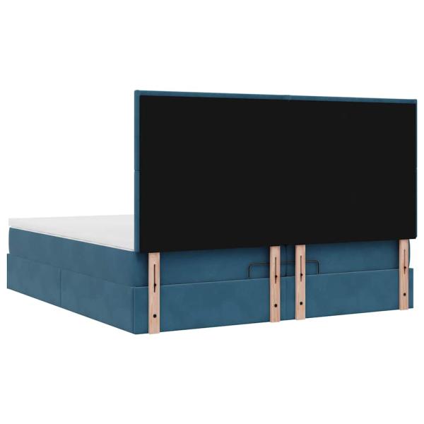 Ottoman-Bett mit Matratzen Dunkelblau 200x200 cm Samt