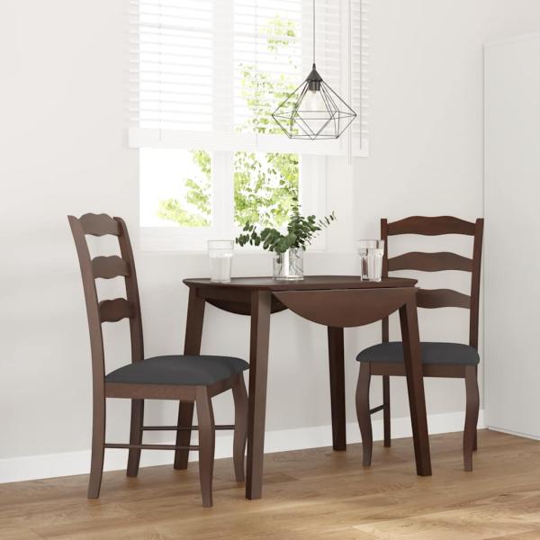 ARDEBO.de - Esszimmerstühle mit Kissen 2 Stk. Braun Massivholz Gummibaum