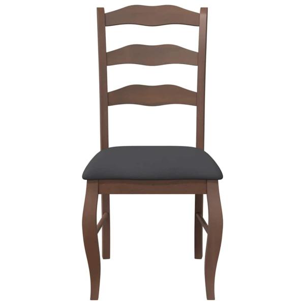 Esszimmerstühle mit Kissen 2 Stk. Braun Massivholz Gummibaum