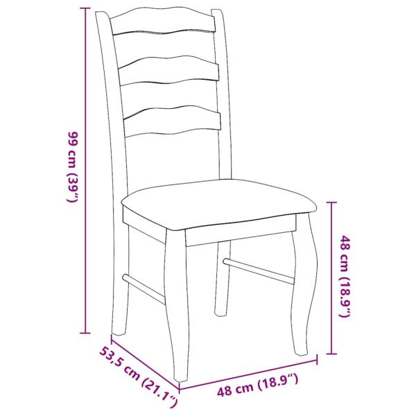 Esszimmerstühle mit Kissen 2 Stk. Braun Massivholz Gummibaum