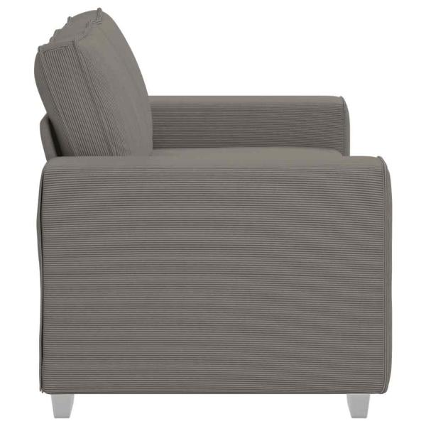Zweisitzer-Sofa Hellgrau 120 cm Cordstoff
