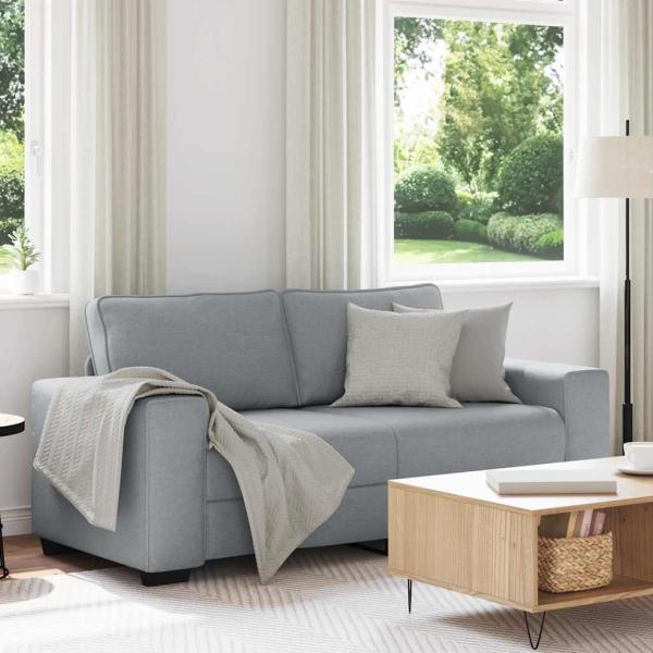 ARDEBO.de - 2-Sitzer-Sofa Hellgrau 140 cm Stoff