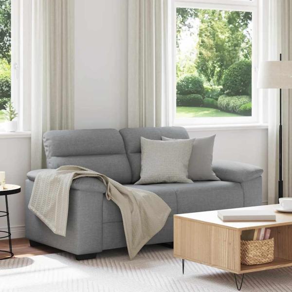 ARDEBO.de - 2-Sitzer-Sofa Hellgrau 120 cm Stoff
