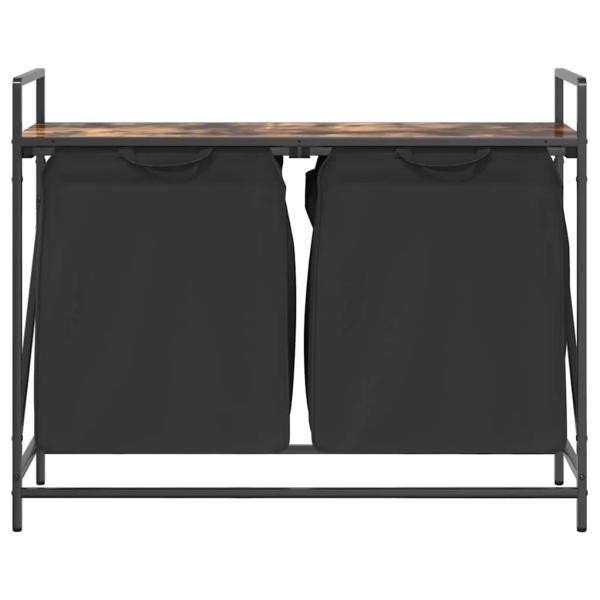 Wäschekorb 2 Fächer mit Ablage Räuchereiche