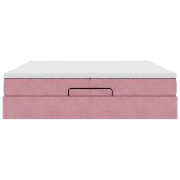 Ottoman-Bett mit Matratzen Rosa 200x200 cm Samt